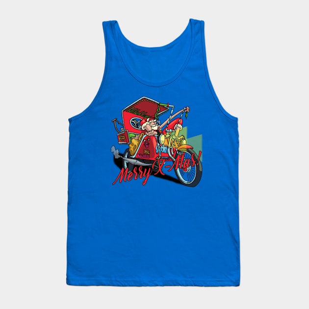 Moped Santa Tank Top by FullTuckBoogie